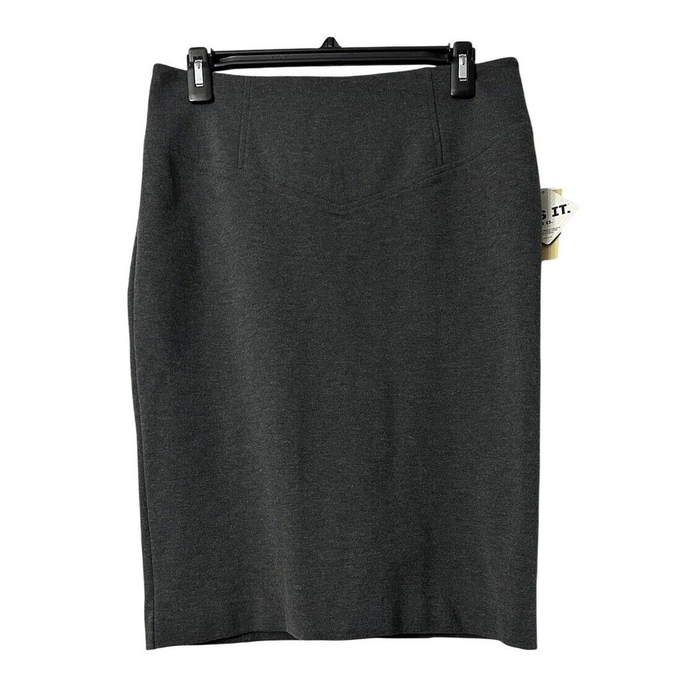 NWT‎ Michael Kors Womens Gray Lined Stretch Zipped Skirt Size 6